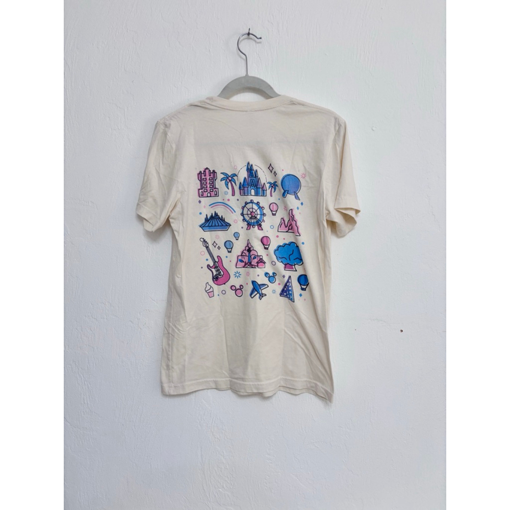 Women's Bella Canvas Beige Multicolor Graphic Tee M Happy Place - Picture 2 of 8